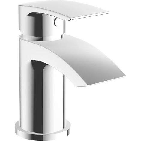 Orbit Reno Mini Mono Basin Mixer Tap with Push Button Waste - Chrome (1/3)