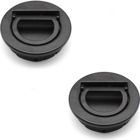 2 Pièces Trappes Affleurantes, Poignée de Trappe de Bateau , Marine Poignée pour Tiroirs, Armoires, Noir,41.2cm