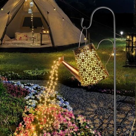 Lampes solaires extérieure - 0.2W étanche IP65 - arrosoir solaire - blanc chaud - pour jardin, patio - Avec support (1/5)