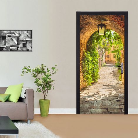 (38,5 x 200 cm x 2 pièces) Autocollants de porte à effet 3D, lot de 6 (1/4)