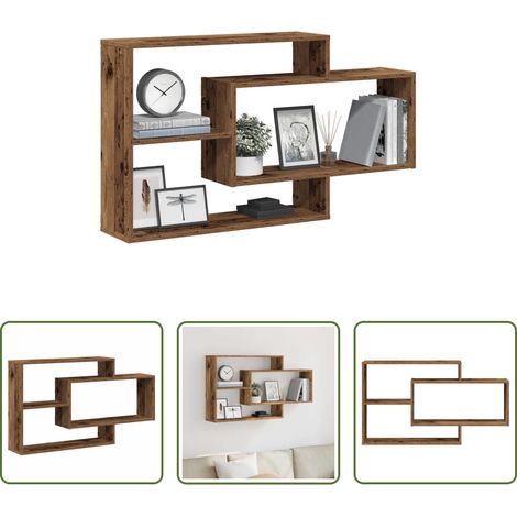 Holzwerkstoff - Wandregal Altholz-Optik 104x20x58,5 cm Holzwerkstoff (1/5)