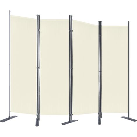 AUFUN Paravent Partition Diviseur de salle Intimité Écran de confidentialité pliable Diviseur de pièce réglable de mur pour les bureaux, balcon de jardin (225 cm x 180 cm, Beige) (1/5)