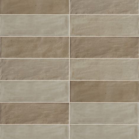 Carrelage effet Zellige Beige 20x6,5x0,85 cm Brillant Orisel - Mur intérieur (vendu par carton de 0,5 m²) - RO'MA CARRELAGE