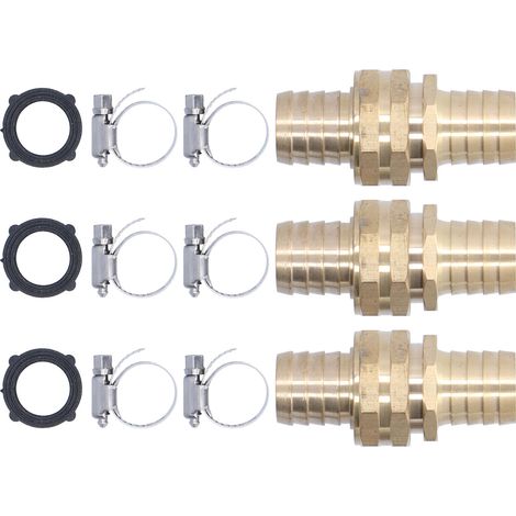Lot 3 raccords de réparation de tuyau d'arrosage 3/4 pouce mâle-femelle pour tuyau 3/4 ou 5/8 pouce (1/5)