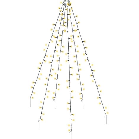 LED Weihnachtsbaum Überwurf - mit 6 Strängen á 2m - 120 LED warm weiß Lichterkette Lichternetz Beleuchtung innen außen