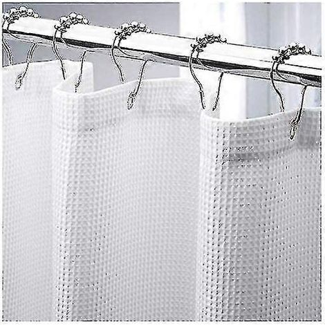 180-210 cm extra langer Duschvorhang mit Waffelmuster aus verdicktem Waffelmusterstoff.