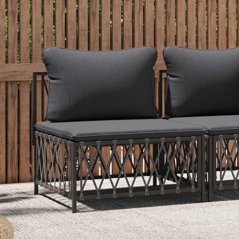 Canapé central de jardin Sofa Banquette de jardin avec coussins anthracite tissu tissé 58903 (1/5)