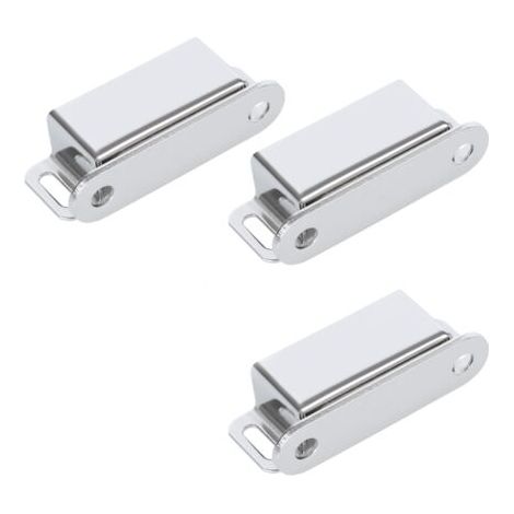 BUNTHAUS Magnetischer Schrankschnäpper, Türschnäpper mit starkem Magnet für Schrank, Schranktürriegel, Schließerschnäpper, Edelstahlriegel für Schrank, Schublade, Küche, Kleiderschrank (3er-Pack) (1/3)