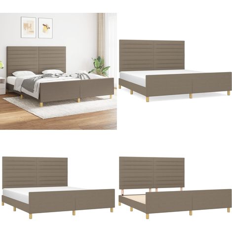 Bettgestell ohne Matratze Taupe 180x200 cm Stoff - Bettsofa - Boxspringbetten - Lattenrost - Doppelbett - Schlafzimmermöbel - Home & Living (1/5)