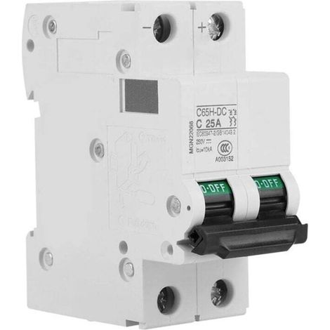 Disjoncteur Miniature 2P 25A DC 250V Disjoncteur Basse Tension Bipolaire Interrupteur de Protection Contre les Fuites sur Rail Din, Briseur