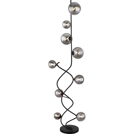Globo - lámpara de pie - Riha - negro - vidrio metal vidrio