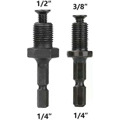 1/2 Stück Bohrfutteradapter 1/4 Zoll Sechskantschaftadapter auf 1/2 Zoll 3/8 Zoll Außengewinde Elektrobohrer Schnellwechseladapter-JXLGV (1/5)