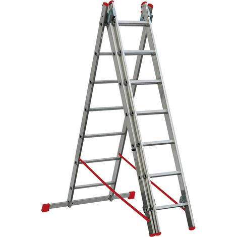 Scala triplice regolabile ed estensibile in alluminio lung. max 3.44 mt