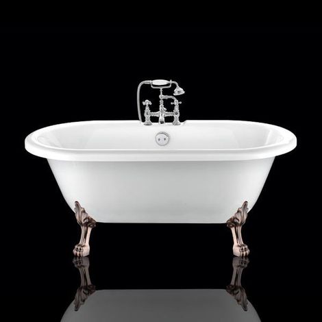 Vasca da bagno freestanding con piedini CHELSEA Bianca 170 cm Piedini di leone Rame