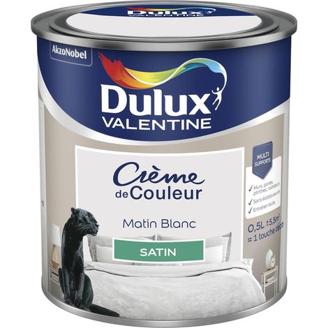 [PROMO] Peinture Crème De Couleur Satin Matin Blanc 0,5 L - Dulux Valentine