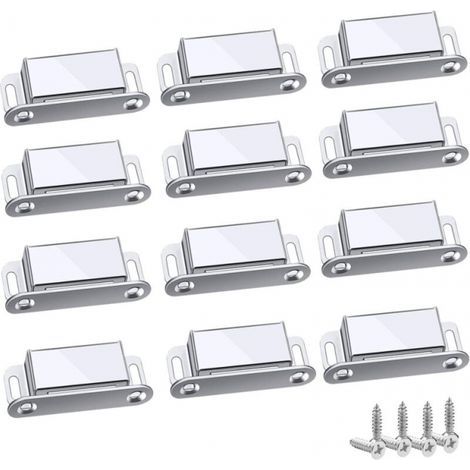 (45mm-12pc) Chiusura magnetica, 12 pezzi di chiusure magnetiche per armadi, resistenti e robuste, fino a 6 kg, per cassetti, porte doccia, armadi, mobili (1/5)