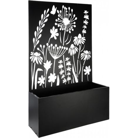 Bac à fleurs avec treillis floral – Dimensions L 39 x l 100,4 x H 140,5 cm – Volume 156L – Support pour plantes grimpantes