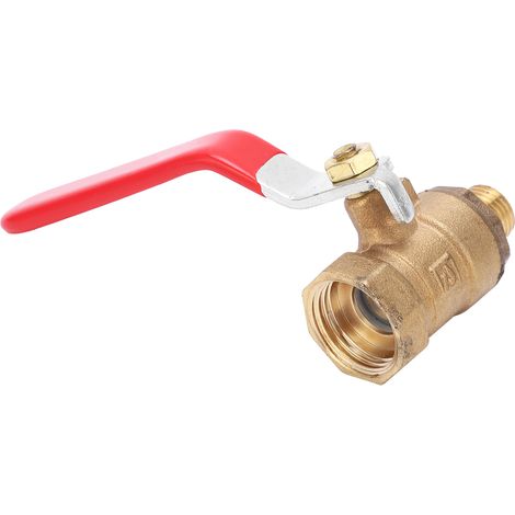 Vanne à bille pour compresseur d'air en cuivre moulé, filetage femelle 1/2 po, filetage mâle 1/4 po, accessoire de raccordement. (1/5)