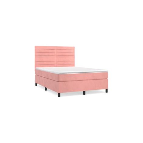 Sommier à lattes de lit avec matelas Rose 140x190 Velours (1/5)