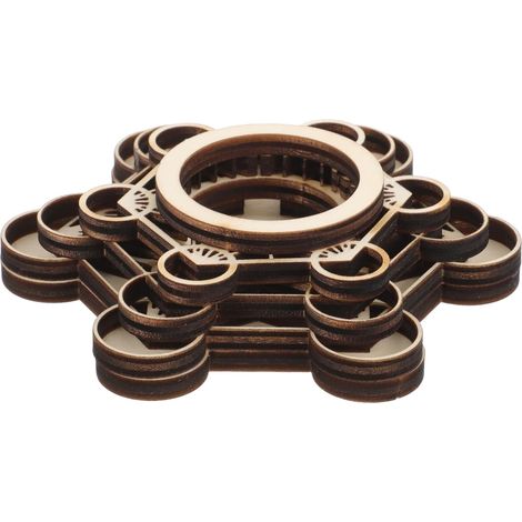 Soporte de cristal artesanal con base de madera para el hogar. (1/5)