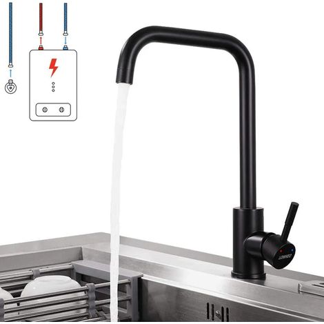 Lonheo Niederdruck Wasserhahn Küche Armatur aus Edelstahl, 360° Schwenkbar Küche Mischbatterie Einhebelmischer für Kaltwasser und einen Wasserboiler konzipiert (1/5)