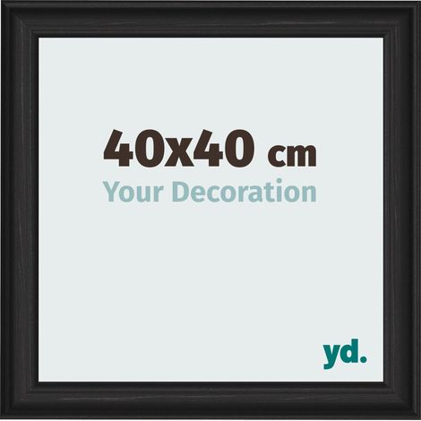 yd. - Cadre photo 40x40 - Noir Grain de Bois - MDF - Lazio