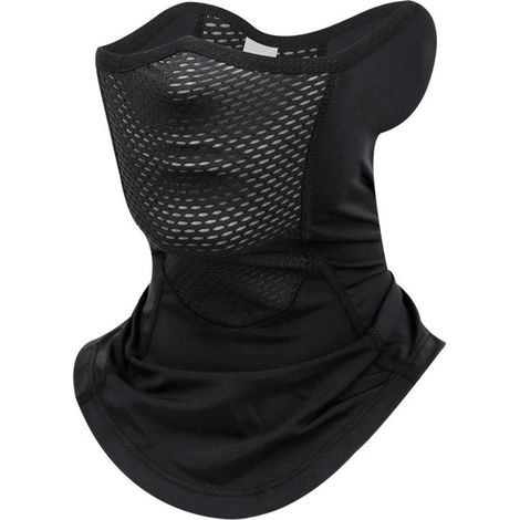 Bandeau multifonction noir, tour de cou rafraîchissant, masque visage été, foulard glacé pour sport extérieur, moto et vélo (1/5)