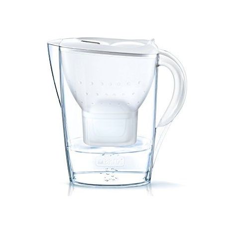 Carafe filtrante Marella blanche 2,4L – Filtre Maxtra avec charbon actif – Couvercle à ouverture manuelle – Poignée ergonomique – Brita (1/2)