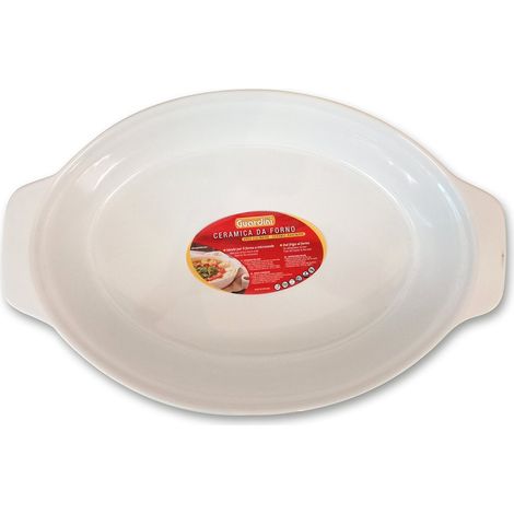 Guardini Plat à Four Ovale en Céramique 30x18 Cm Blanc
