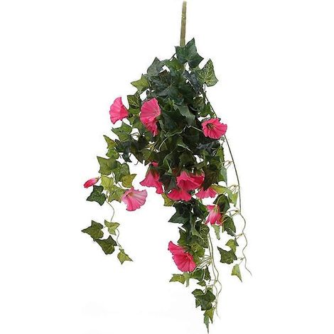 Iris du matin artificielle, décoration florale pour la maison, ornements, composition florale, décoration murale, panier suspendu en rotin fleurirose rouge (1/5)