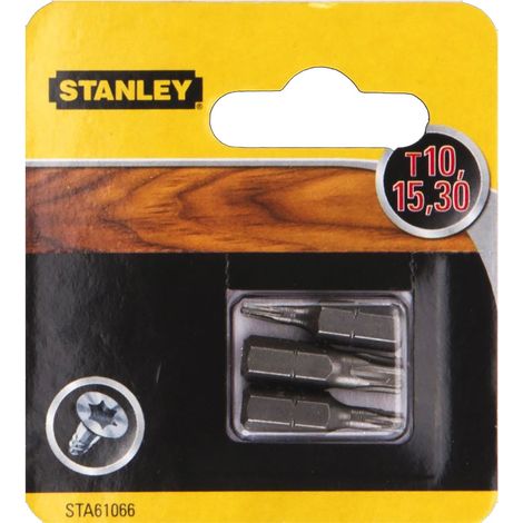Inserti per Avvitatori in Set Tx ( ) T10 T15 T30 Stanley 3 Pezzi