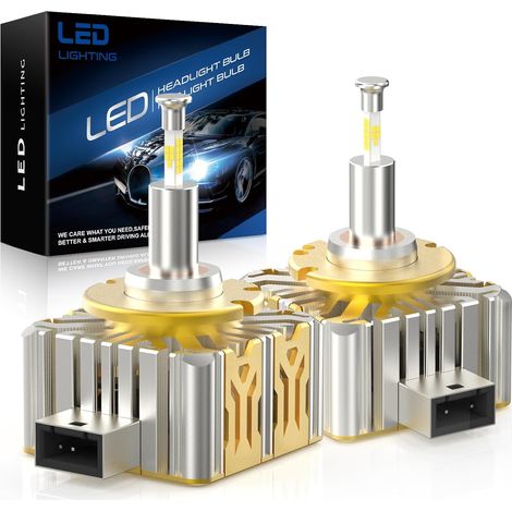 D1S LED Bulbs 360 Degrees, 2026 New 360° 35000LM High Power 6500K Cool White Lamps D1S LED Low or Road Lights for Car, Replace Original HID Bulbs, Pack of 2 (1/5)