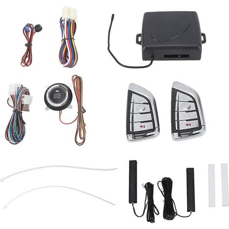Sistema de alarma para automóvil DC12V de 25-26 pulgadas, control remoto inteligente, arranque con un solo botón, kit de entrada sin llave, universal para vehículos Bluetooth. (1/5)