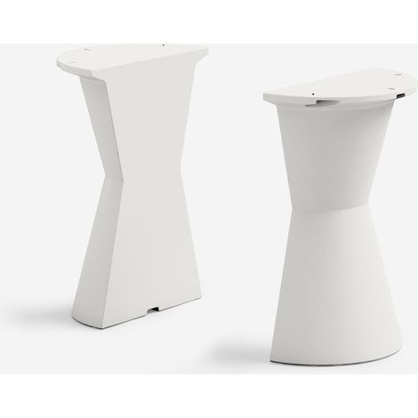 Set 2 mezzi tavoli bar design in polietilene per contract Dot - Bianco