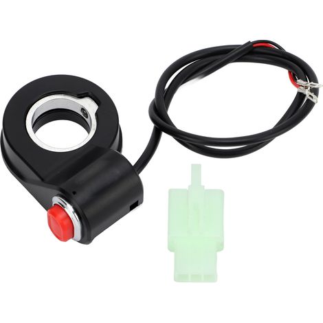 Interrupteur de guidon moto 22mm, bouton de commande klaxon pour dirt bike et scooter, noir (1/5)