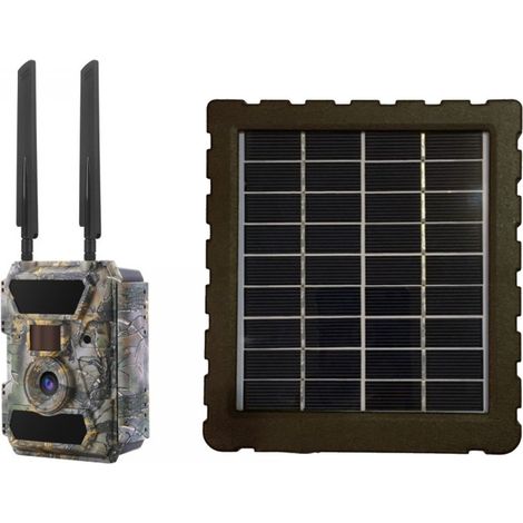 SEMAC Caméra de Chasse Full HD Extérieure 4G + Panneau solaire 12V