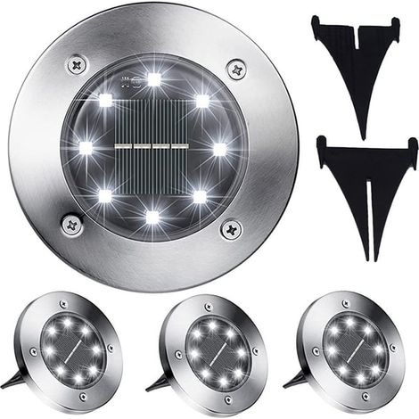 Lot de 4 lampes de jardin - avec cellules solaires et détecteur crépusculaire (1/5)