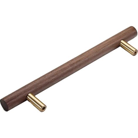 96 mm große Möbelgriffe aus Messing und Naturholz, Retro-Schubladengriffe für Küchenschränke und Kommoden (1/5)