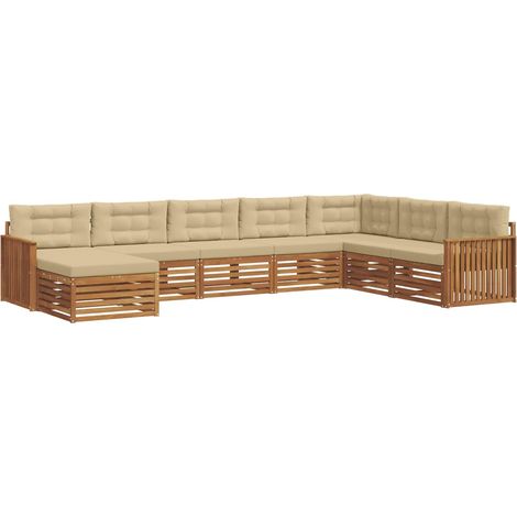Outdoor Sofa Set with Cushion 8 pcs Natural and Beige vidaXL (1/5)
