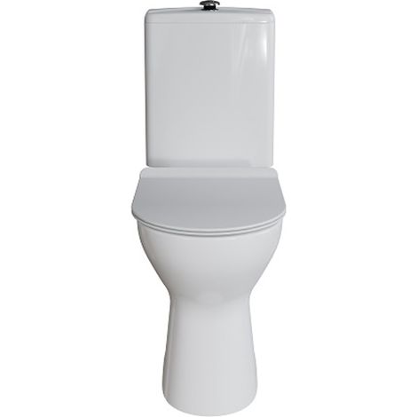 AKW Livenza Plus Close Coupled Toilet with Raised Push Button Cistern - Carbamide Soft Close Seat (1/5)