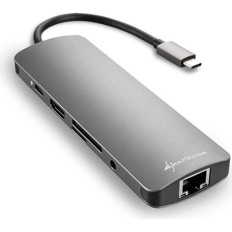 sharkoon Adaptador Combo USB 3.0 Tipo C gris plata (1/2)