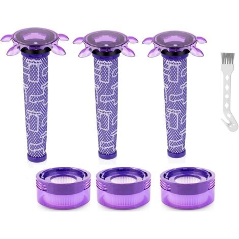 Filtres V8 pour Dyson, accessoires de rechange pour V8 Absolute Animal, SV10, SV11, SV25, SV37, filtres HEPA post-moteur, 3 Star Pre Filter et 1 brosse de nettoyage (1/5)