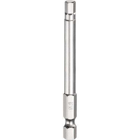 Embout de Tournevis à Tête Hexagonale 5.0mm Métrique Pointe Plate 1/4" Tige Hexagonale 75mm (3") Long Clé à Embout Magnétique Pour Perceuse à Vis, Douille Chromée (1/5)
