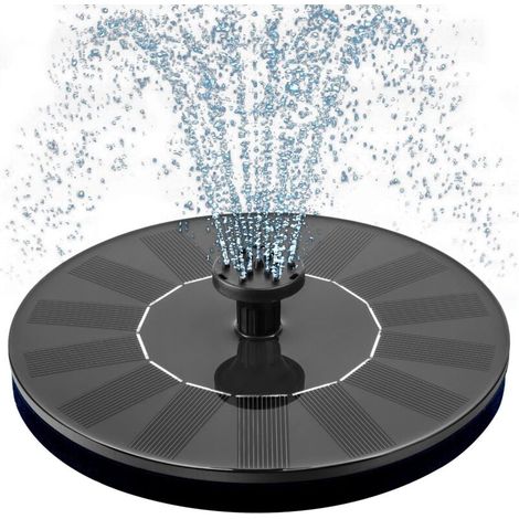 18 cm de diamètre - rond avec lumières sept couleurs Fontaine solaire, piscine extérieure, lumières flottantes colorées, abreuvoir à oiseaux pour cour, pompe décorative, fontaine de jardin