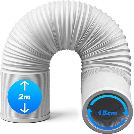 Tuyau d'Échappement de Climatiseur Portable 2m Ø150mm Tuyau Kit Climatiseur Mobile Flexible,Tuyau D'éVacuation Universel pour Climatisation, Sèche-Linge, Déshumidificateurs