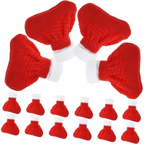 16 pièces de chaussettes antidérapantes rouges décoratives pour pieds (1/5)