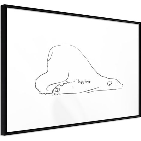 Affiche Murale Encadrée "Resting Polar Bear" 45 x 30 cm Noir