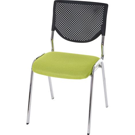 Sedia ufficio conferenza impilabile T401 tessuto struttura cromo colore verde