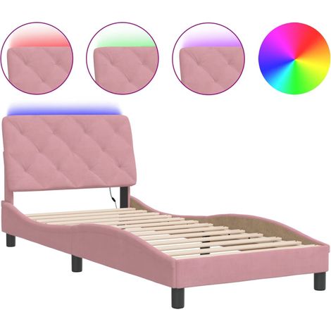 Maison Exclusive - Giroletto con LED senza Materasso Rosa 80x200 cm in Velluto