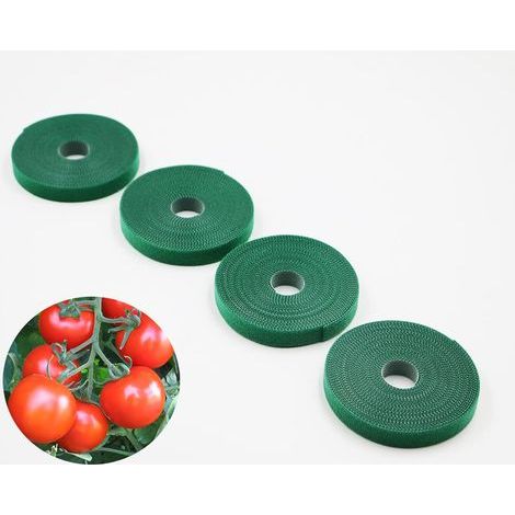 Ataduras para plantas, ataduras para jardín, ataduras reutilizables para plantas, ataduras autoadhesivas con velcro, ataduras suaves para plantas, soportes para plantas, 5 m x 4 unidades (1/5)